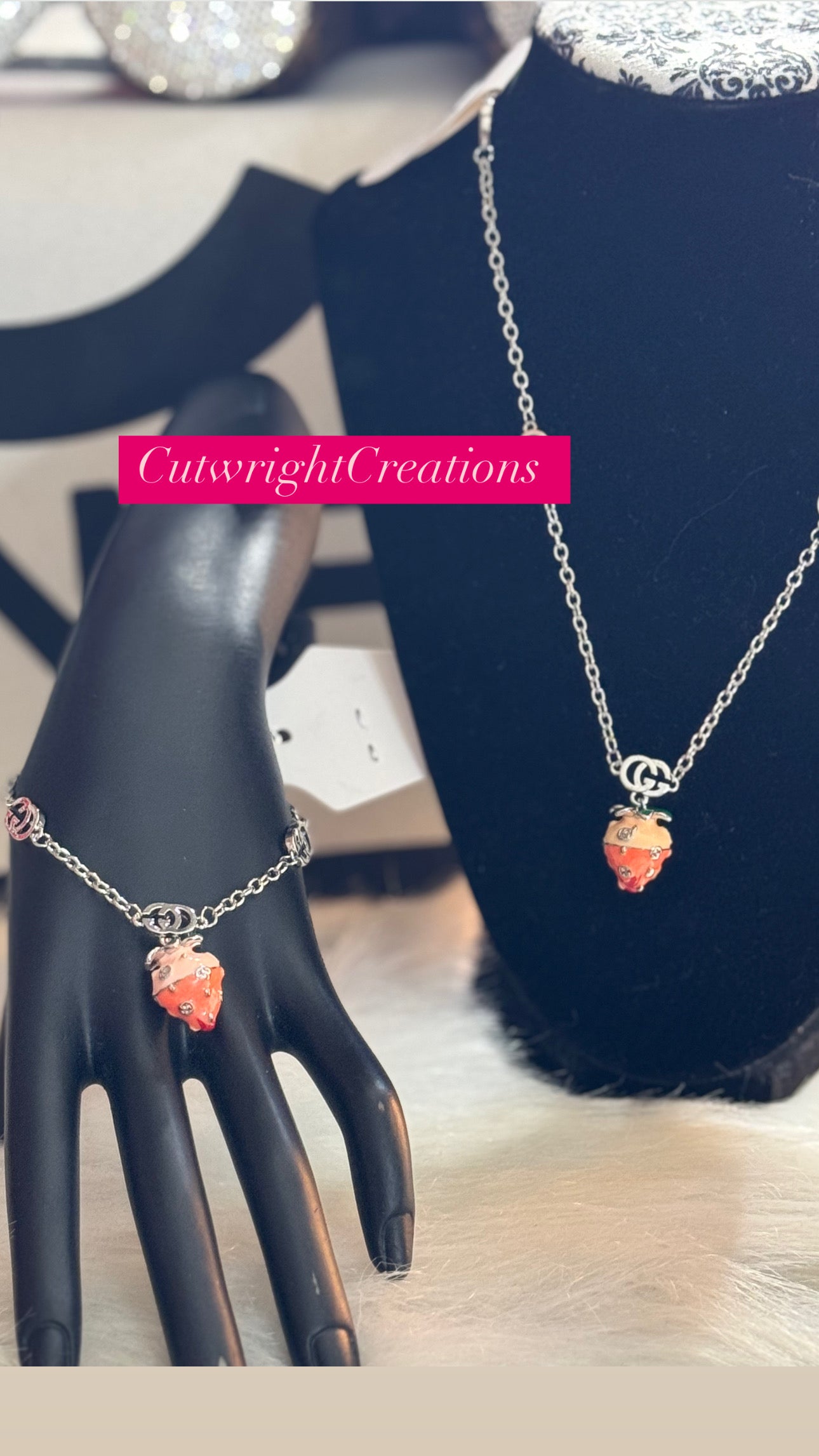 Designer Strawberry Necklace Set