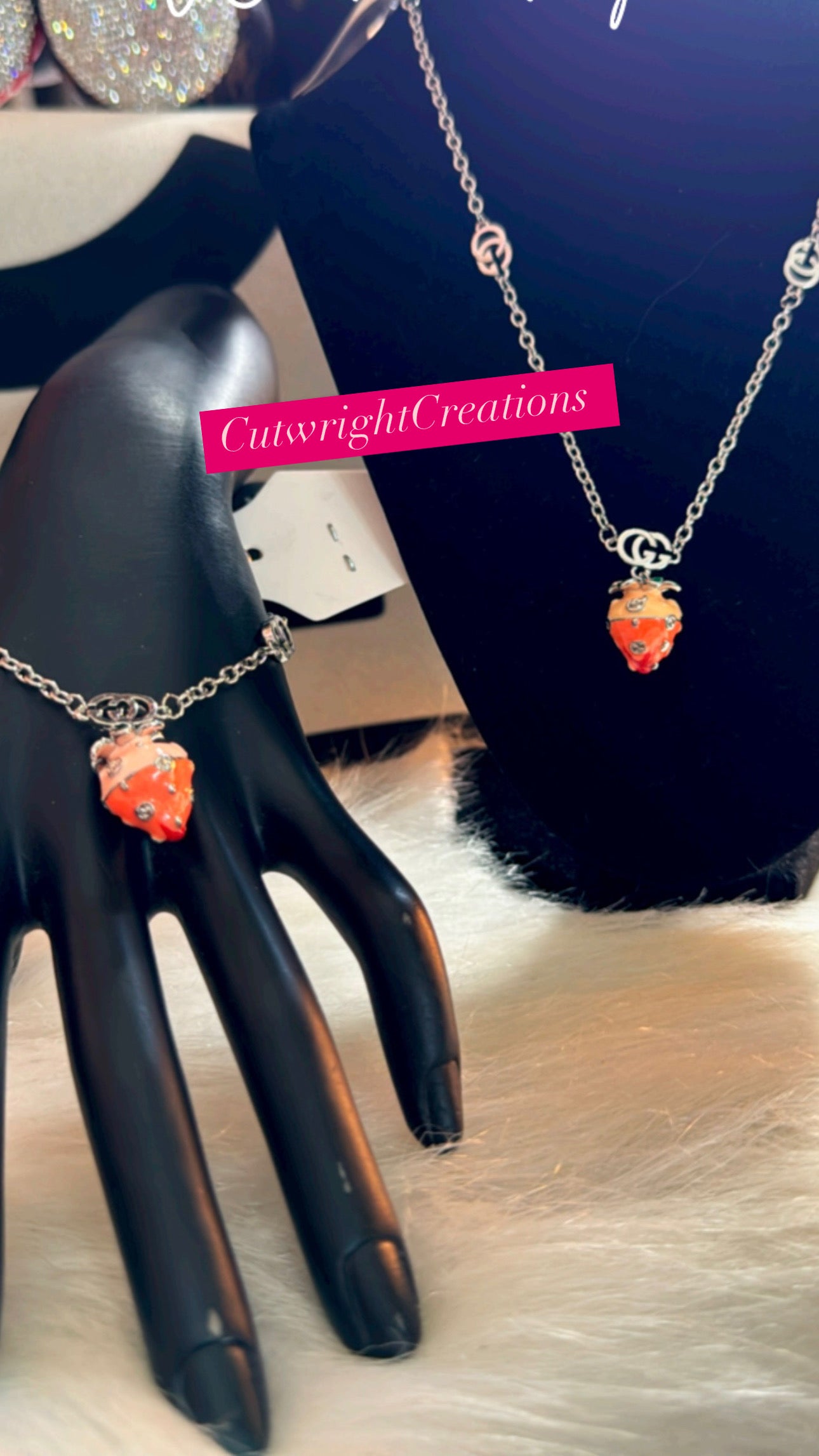 Designer Strawberry Necklace Set